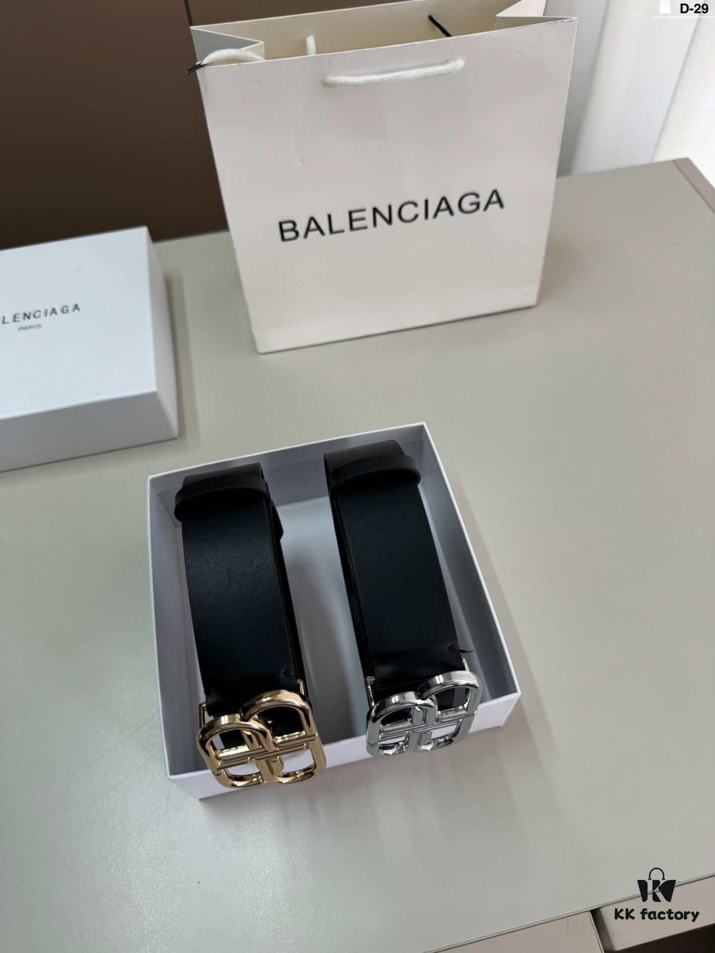 Balenciaga Belt Leather Belt Men's Cowhide Belt D-29 Full Package