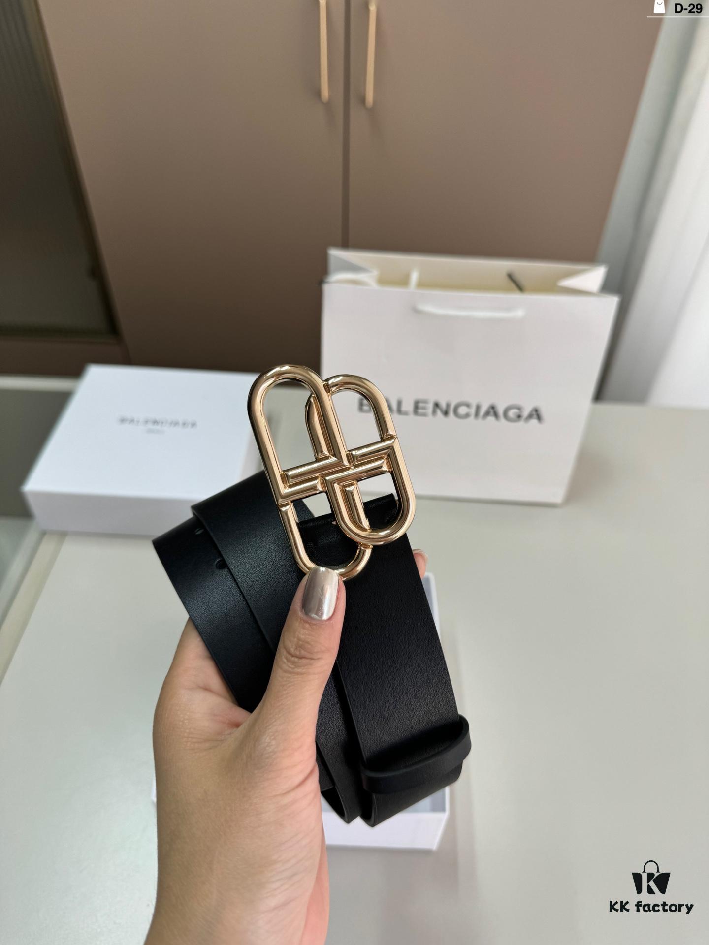 Balenciaga Belt Leather Belt Men's Cowhide Belt D-29 Full Package