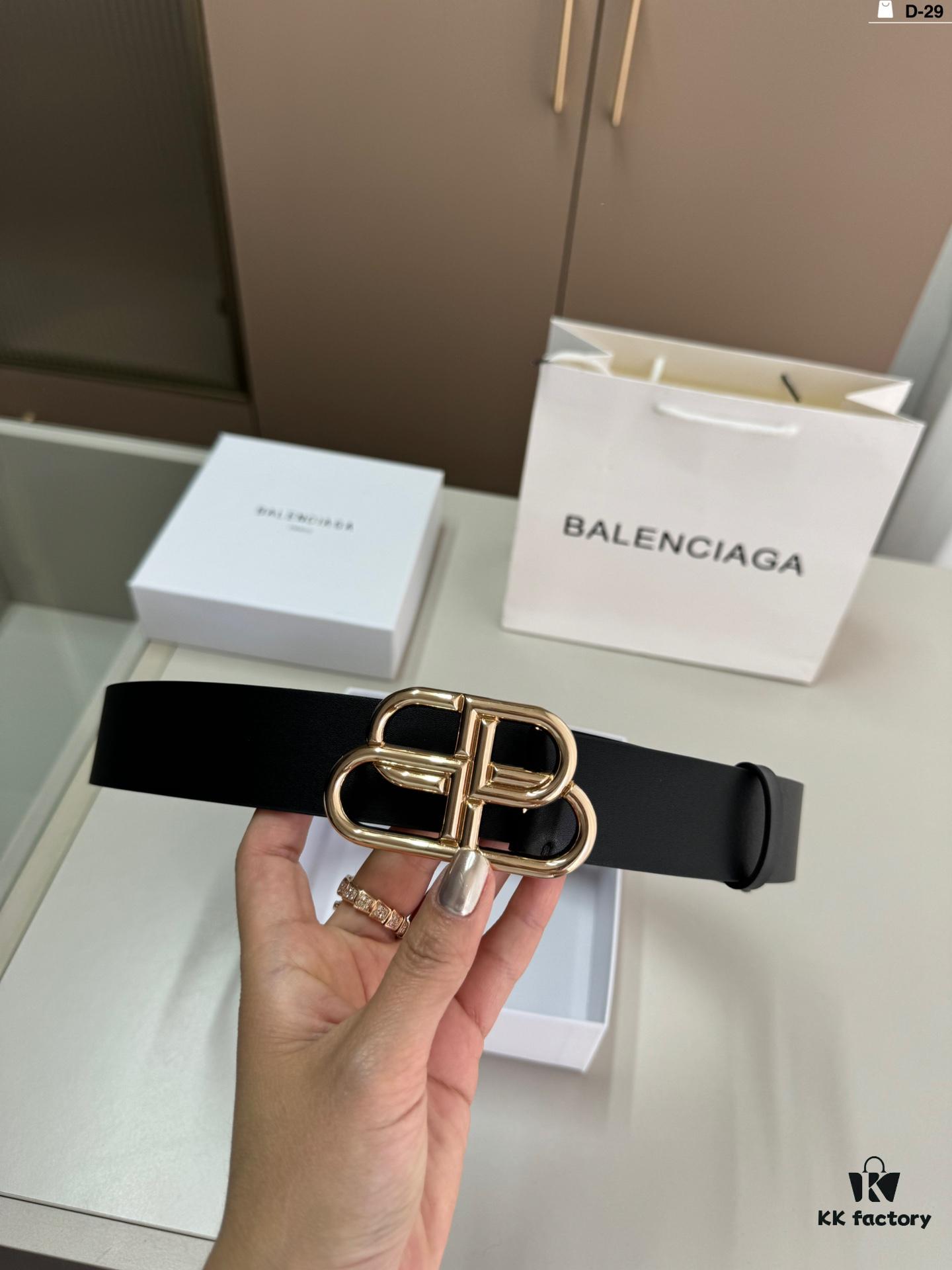 Balenciaga Belt Leather Belt Men's Cowhide Belt D-29 Full Package