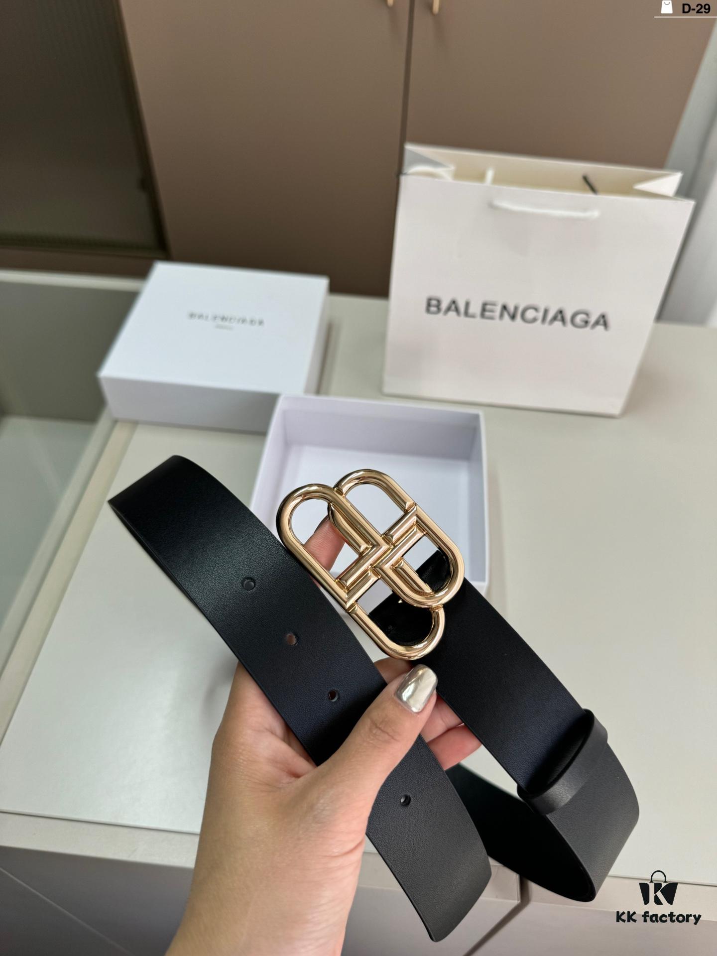 Balenciaga Belt Leather Belt Men's Cowhide Belt D-29 Full Package