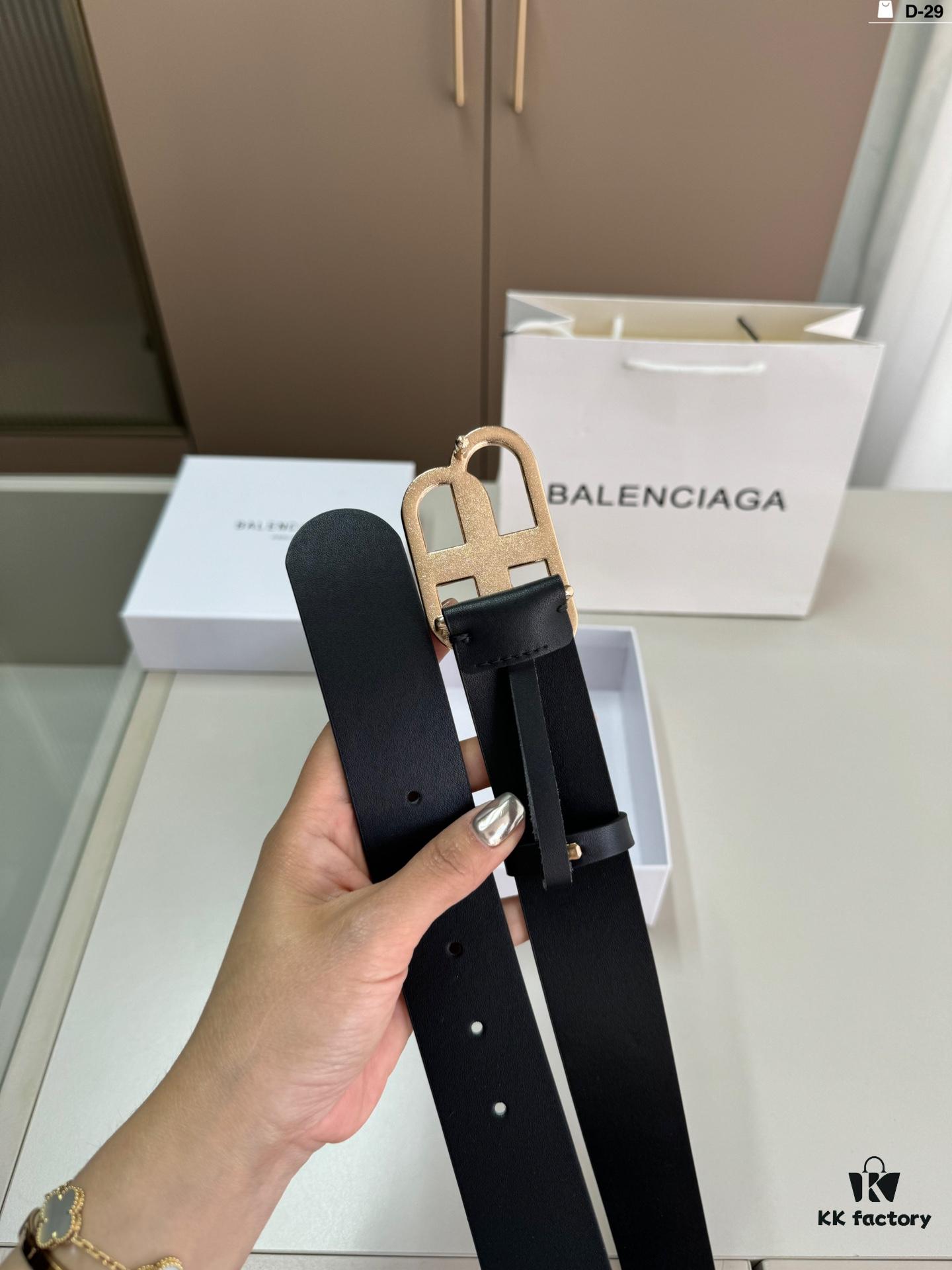 Balenciaga Belt Leather Belt Men's Cowhide Belt D-29 Full Package