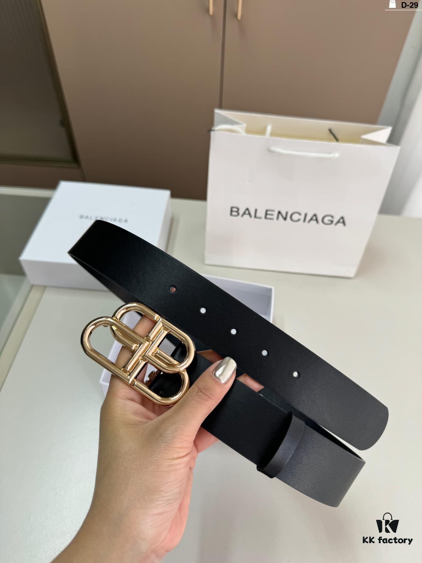 Balenciaga Belt Leather Belt Men's Cowhide Belt D-29 Full Package