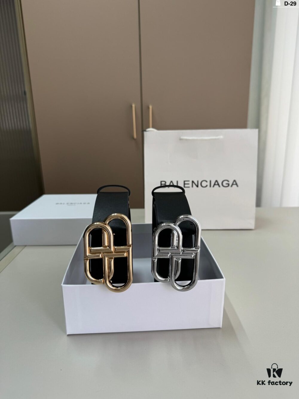 Balenciaga Belt Leather Belt Men's Cowhide Belt D-29 Full Package