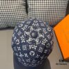 Box and Cloth Bag Included, LV (Louis Vuitton) New Original Order Baseball Cap, Cowhide Leather Patchwork, 1:1 Mold Custom Made, Authentic Denim Fabric, Exquisite Craftsmanship, Premium Quality, Standard Head Circumference 56cm, Adjustable Strap