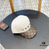 Louis Vuitton New Arrival Authentic Replica Baseball Cap, Classic Checkered Pattern, 1:1 Mold Customized, Original Department Store Fabric with Top-Grade Leather, Small Checkered Design, Stylish and High Quality, Basic Head Circumference 56cm, Adjustable Patch