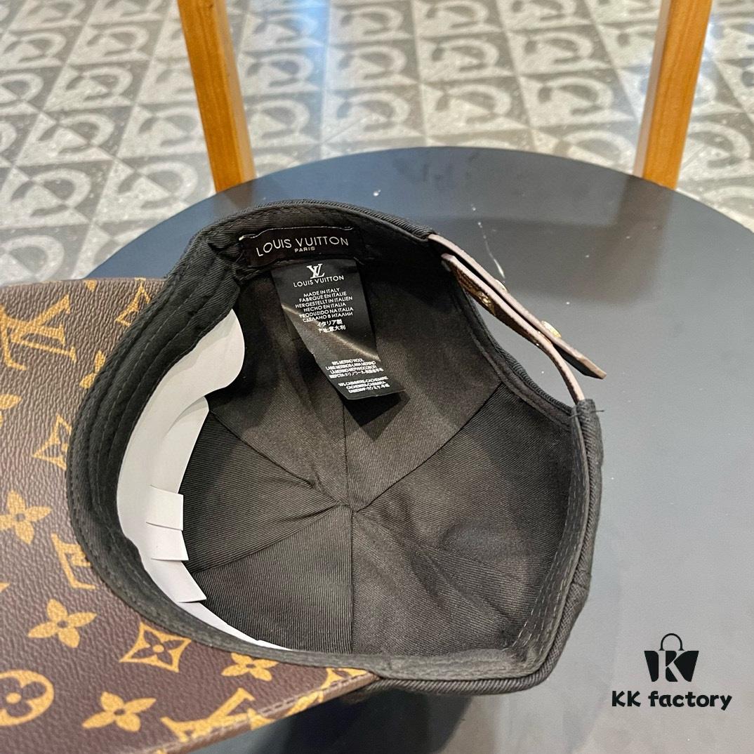Louis Vuitton New Authentic Replica Baseball Cap, Classic Checkerboard Pattern, 1:1 Custom Molded, Original Store Fabric with Top-Grade Cowhide