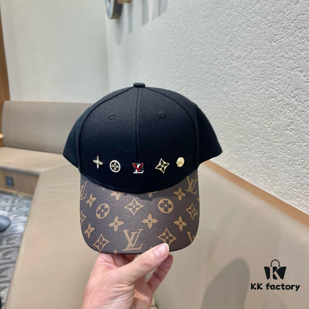 Louis Vuitton New Authentic Replica Baseball Cap, Classic Checkerboard Pattern, 1:1 Custom Molded, Original Store Fabric with Top-Grade Cowhide