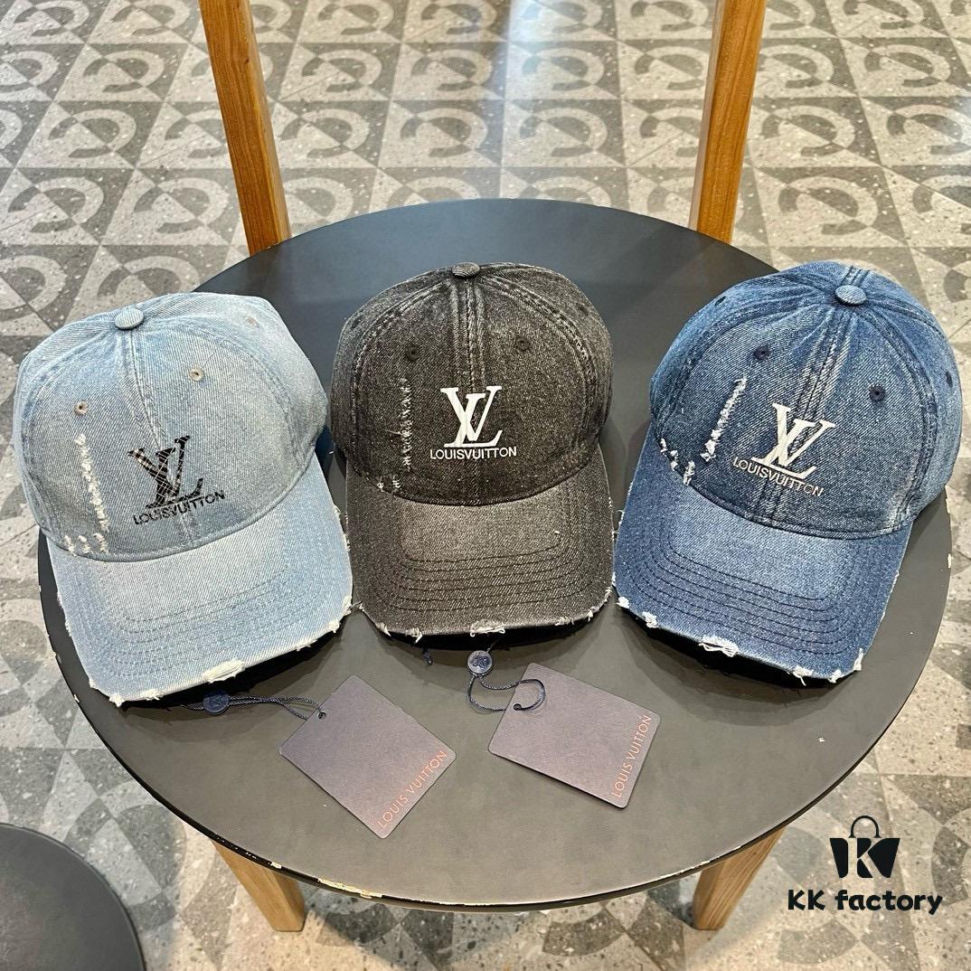 Louis Vuitton LV Embroidered Baseball Cap, New Arrival from Official Counter, Unisex Sun Hat, Fisherman Cap, Knit Cap