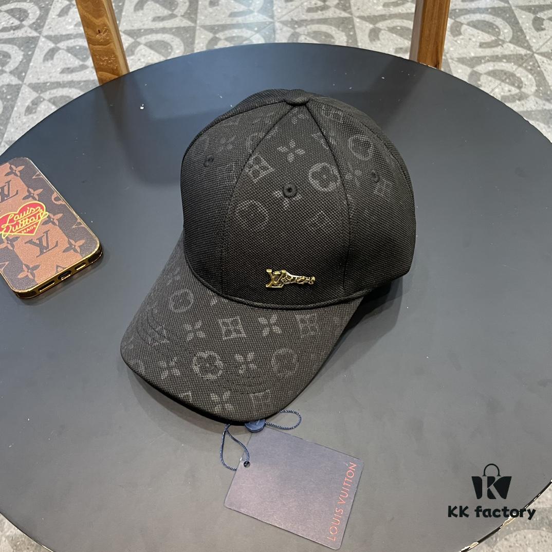 LV (Louis Vuitton) New Original Single Baseball Cap, Embossed Cowhide, 1:1 Mold Customized, Authentic Denim Fabric, Exquisite Craftsmanship, Excellent Quality, Basic Head Circumference 56cm, Adjustable Patch