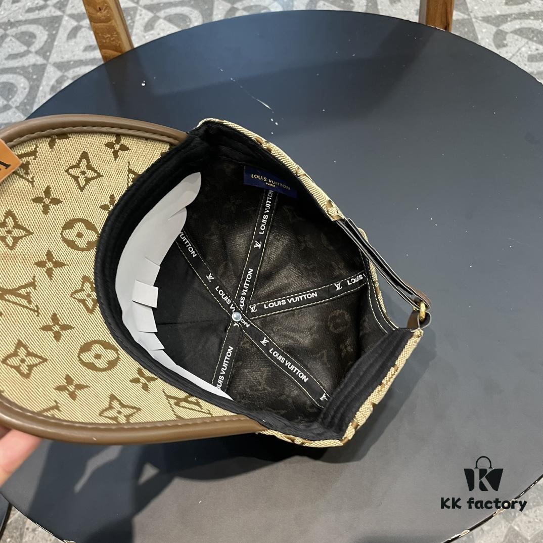 LV (Louis Vuitton) New Original Single Baseball Cap, Monogram Patchwork, 1:1 Mold Customized, Authentic Canvas Fabric with Store-Grade Monogram Leather, Heavy Embroidery, Exquisite Craftsmanship