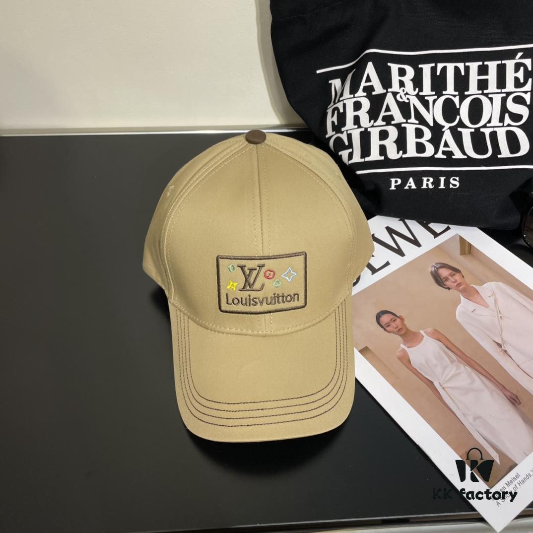 LV Louis Vuitton Original Embroidered Baseball Cap, Store Hot-Selling Style, Cotton Lining, Lightweight and Breathable