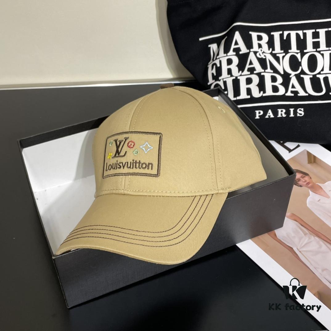 LV Louis Vuitton Original Embroidered Baseball Cap, Store Hot-Selling Style, Cotton Lining, Lightweight and Breathable