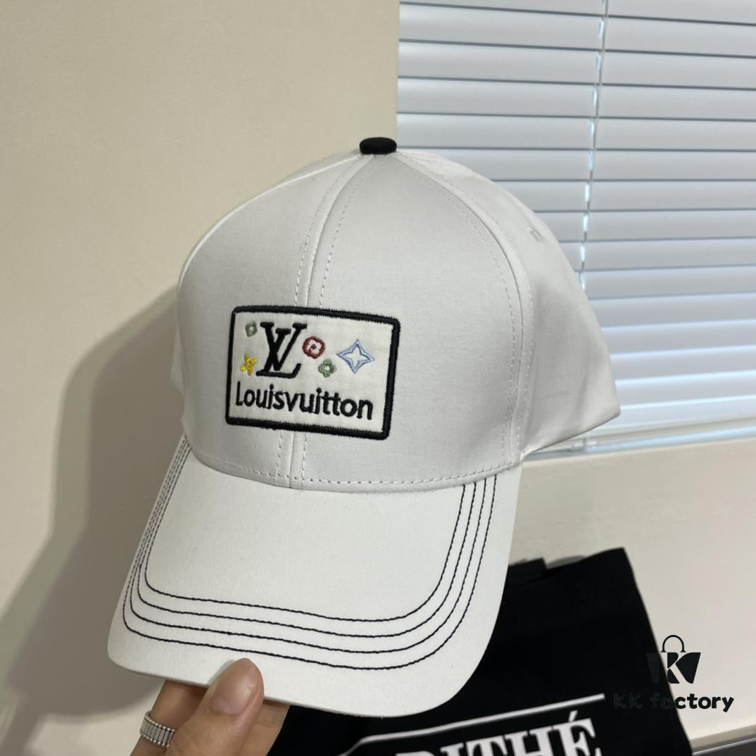 LV Louis Vuitton Original Embroidered Baseball Cap, Store Hot-Selling Style, Cotton Lining, Lightweight and Breathable