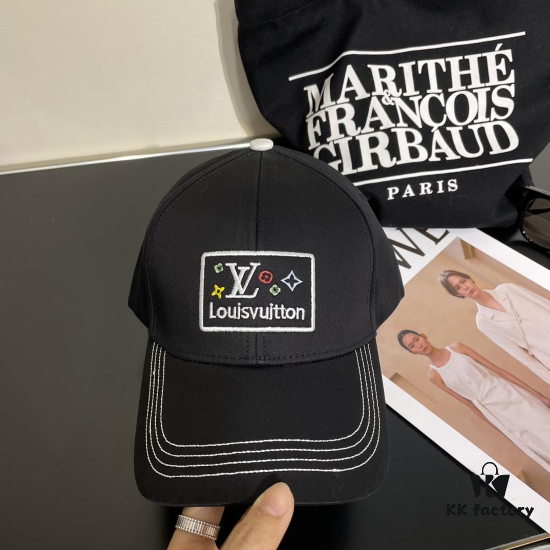 LV Louis Vuitton Original Embroidered Baseball Cap, Store Hot-Selling Style, Cotton Lining, Lightweight and Breathable