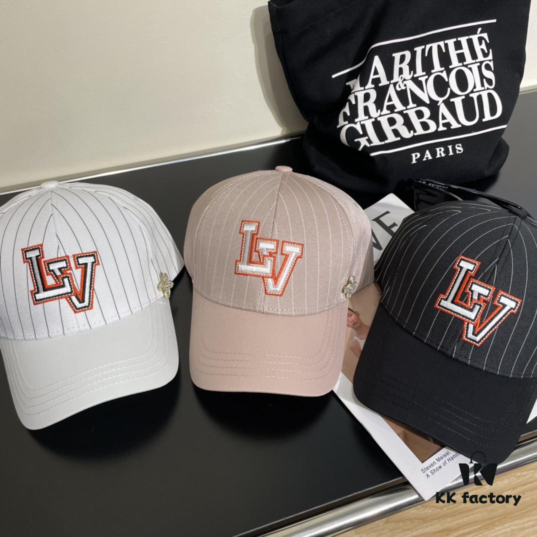 Louis Vuitton LV Embroidered Baseball Cap, New Arrival from Boutique, Unisex Sun Hat, Fisherman Cap, Knit Cap