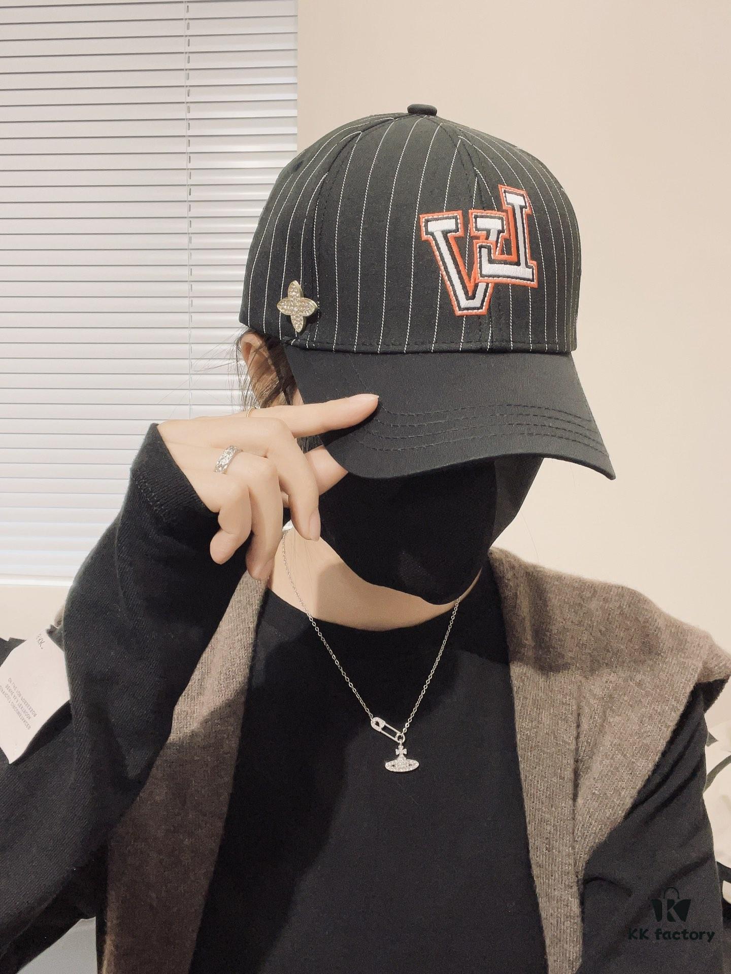 Louis Vuitton LV Embroidered Baseball Cap, New Arrival from Official Counter, Unisex Sun Hat, Fisherman Cap, Knit Cap