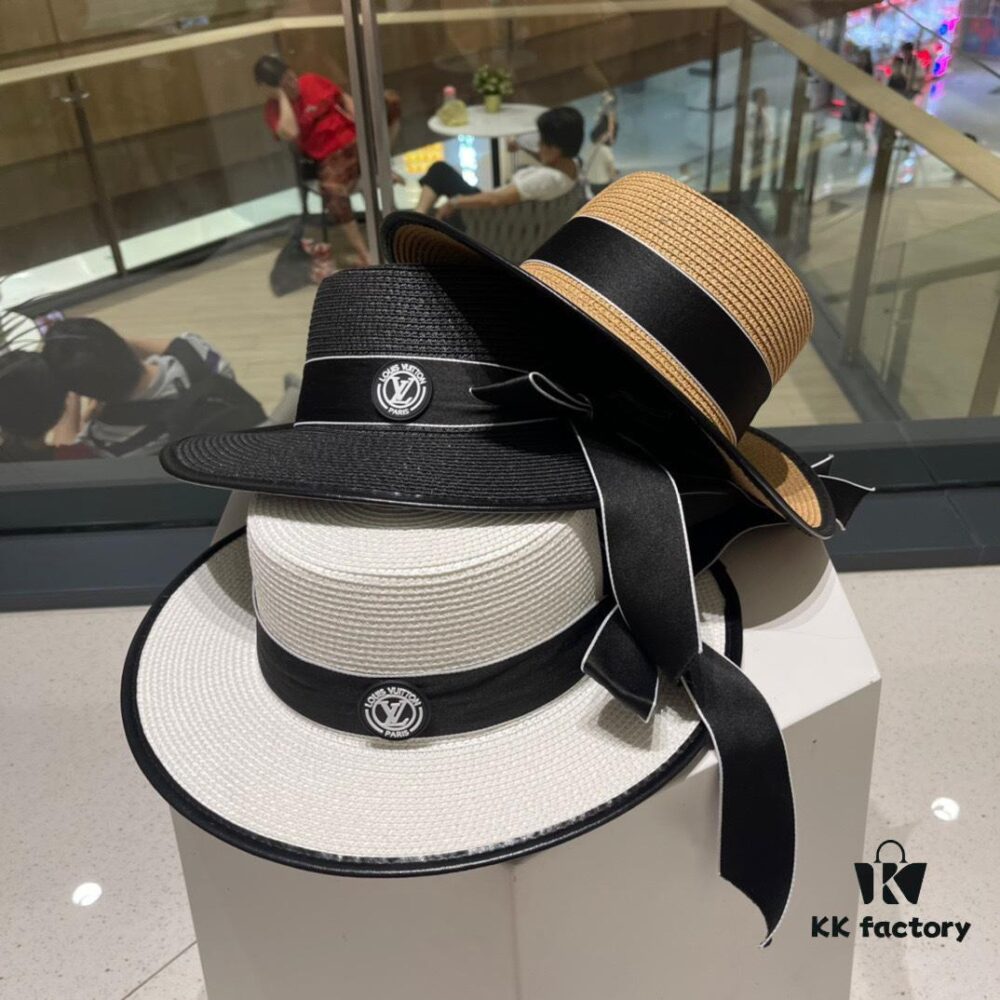 2023 New LV Straw Classic Best-Selling Bucket Hat, Sun Hat, Fashionable and Minimalist Design, Perfect for Streetwear