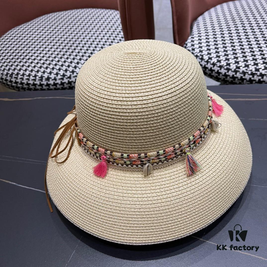 LV Louis Vuitton 2024 New Sun Protection Straw Hat 😍 Beach Style, Simple and Elegant, Trendy Silhouette, Must-Have for Outings