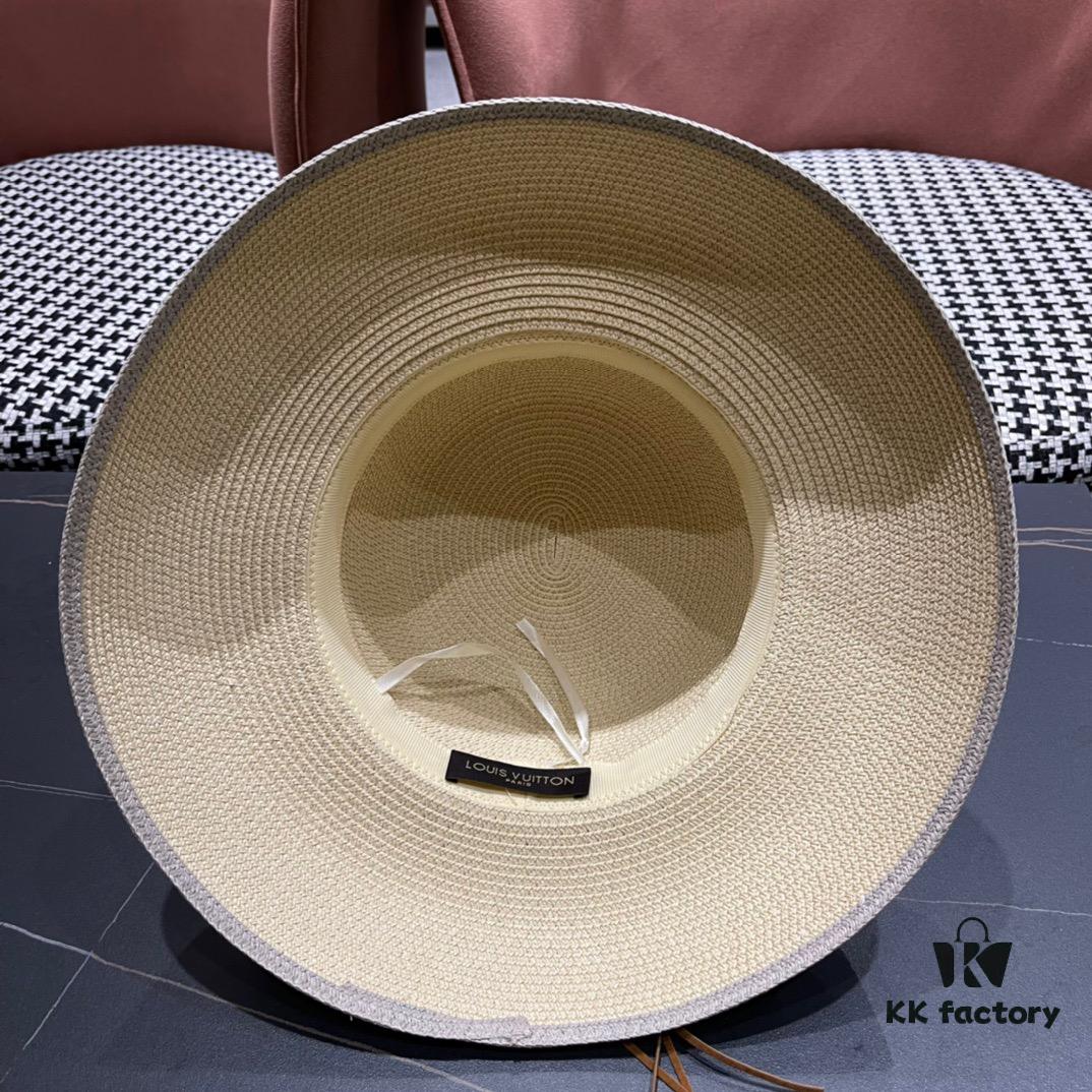LV Louis Vuitton 2024 New Sun Protection Straw Hat 😍 Beach Style, Simple and Elegant, Trendy Silhouette, Must-Have for Outings