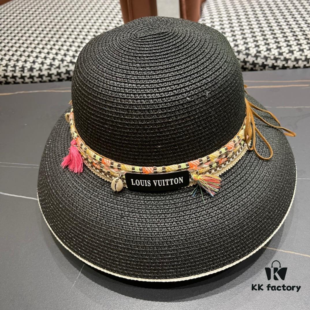 LV Louis Vuitton 2024 New Sun Hat 🤩 Beach Style, Simple and Elegant, Trendy Silhouette, Must-Have for Outings