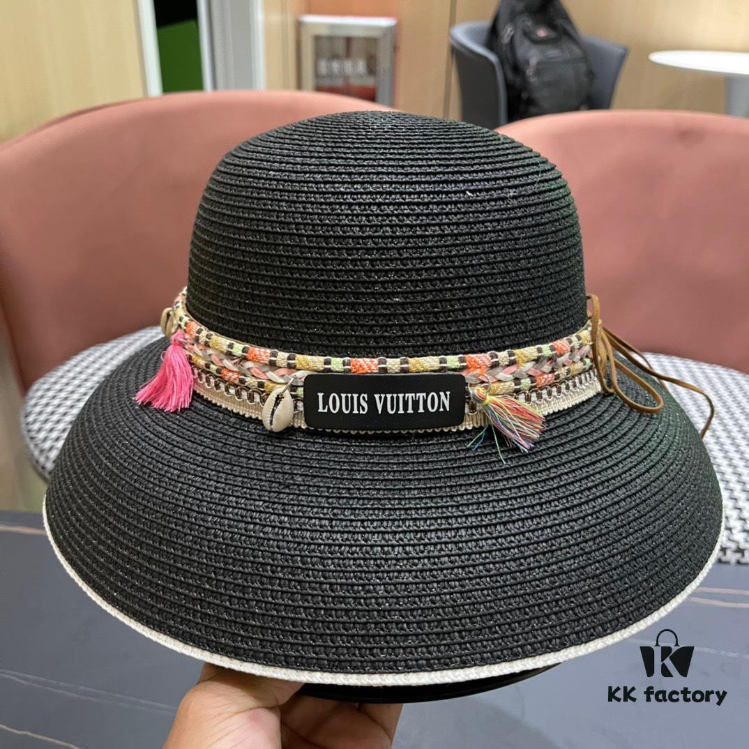 LV Louis Vuitton 2024 New Sun Hat 🤩 Beach Style, Simple and Elegant, Trendy Silhouette, Must-Have for Outings