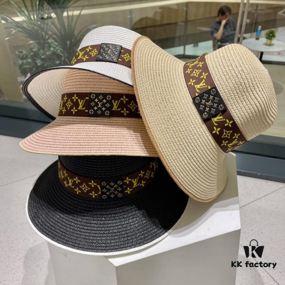 2023 New LV Straw Classic Popular Bucket Hat, Fashionable and Elegant, Simple and Versatile
