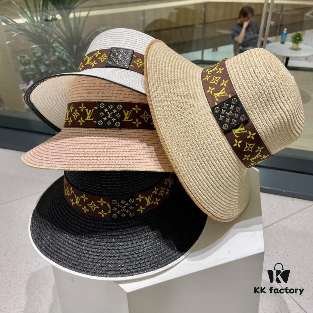 2023 New LV Straw Classic Popular Bucket Hat, Fashionable and Elegant, Simple and Versatile