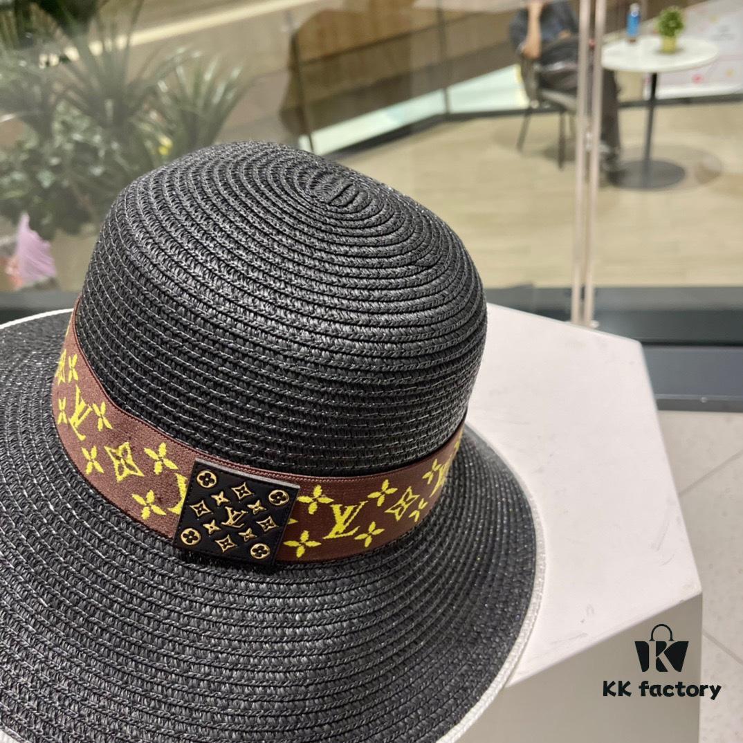 2023 New LV Straw Classic Popular Bucket Hat, Fashionable and Elegant, Simple and Versatile