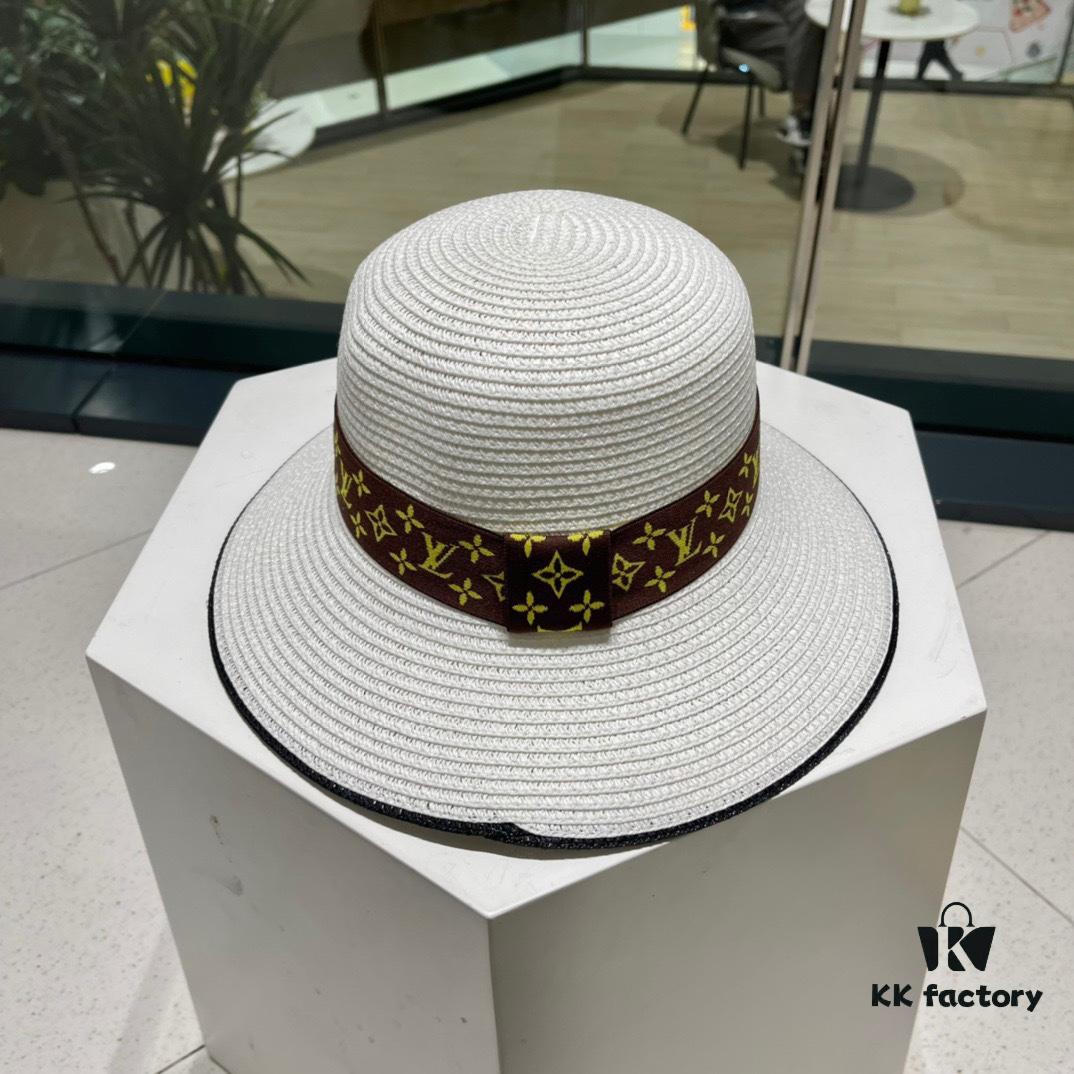 2023 New LV Woven Classic Popular Bucket Hat, Straw Hat, Dress Hat – Simple and Elegant, Versatile Accessory
