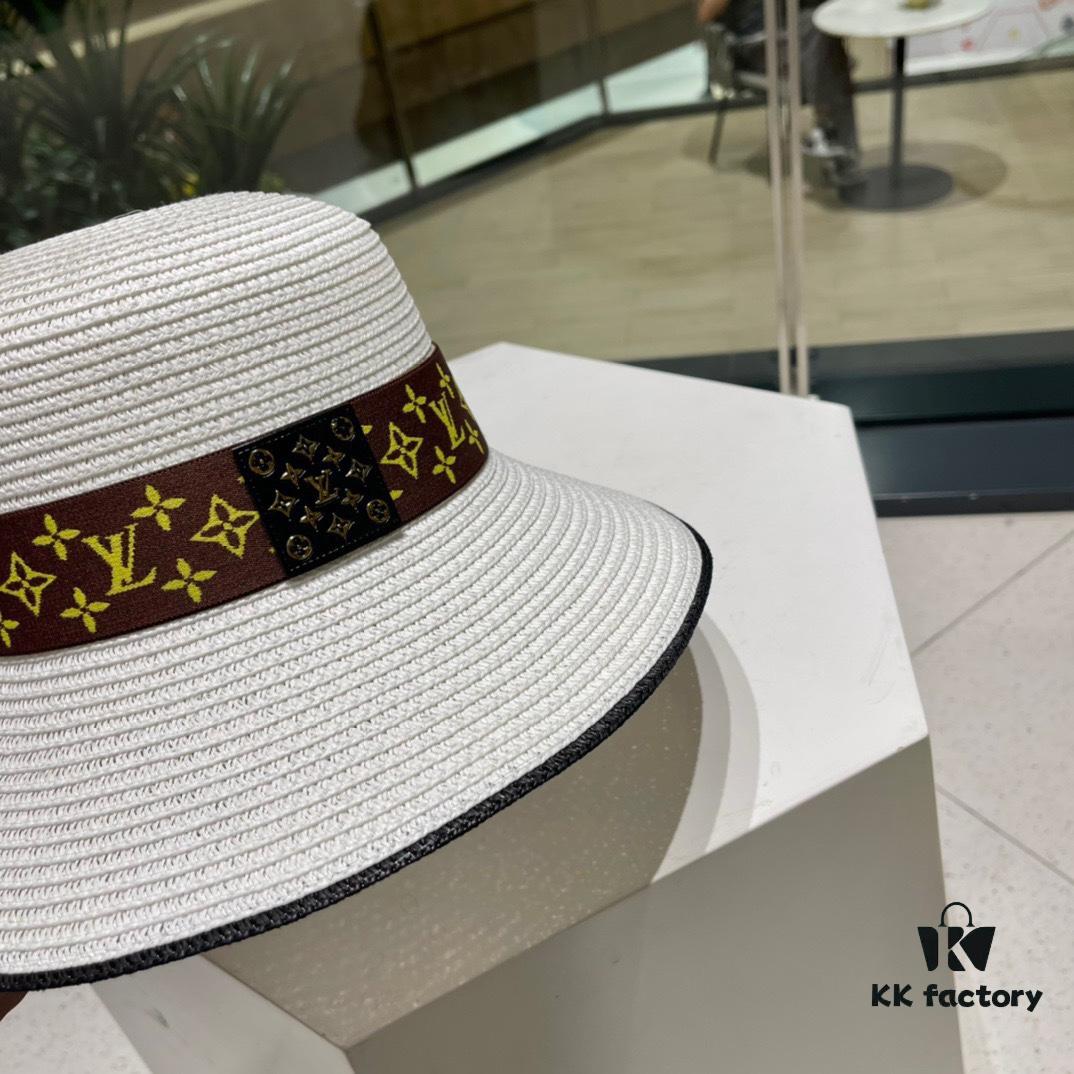 2023 New LV Woven Classic Popular Bucket Hat, Straw Hat, Dress Hat – Simple and Elegant, Versatile Accessory