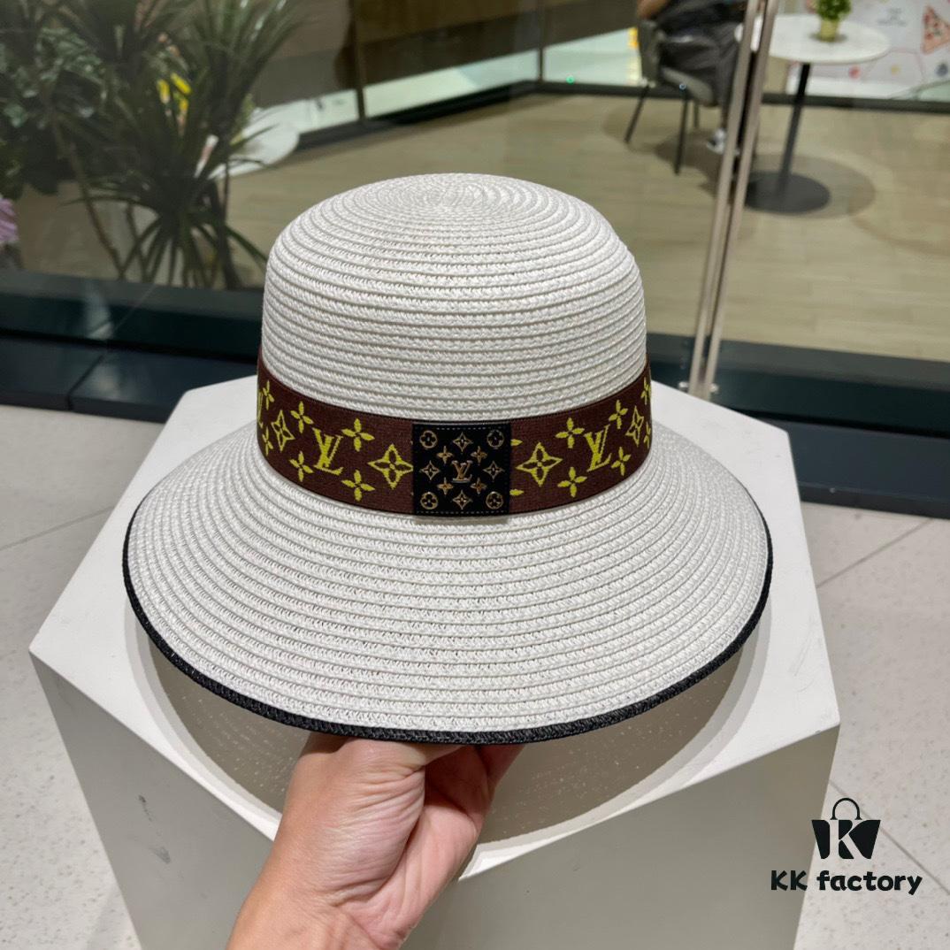 2023 New LV Woven Classic Popular Bucket Hat, Straw Hat, Dress Hat – Simple and Elegant, Versatile Accessory