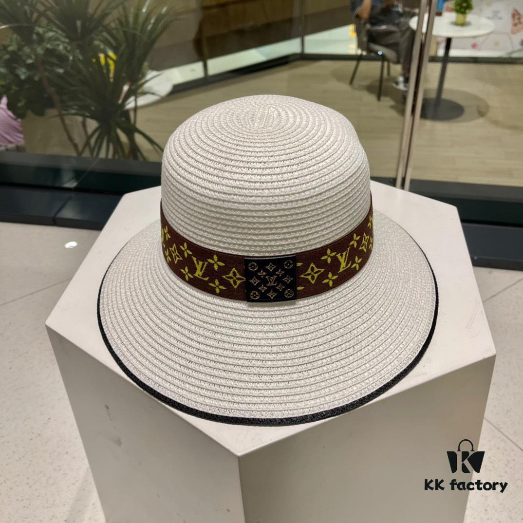 2023 New LV Woven Classic Popular Bucket Hat, Straw Hat, Dress Hat – Simple and Elegant, Versatile Accessory