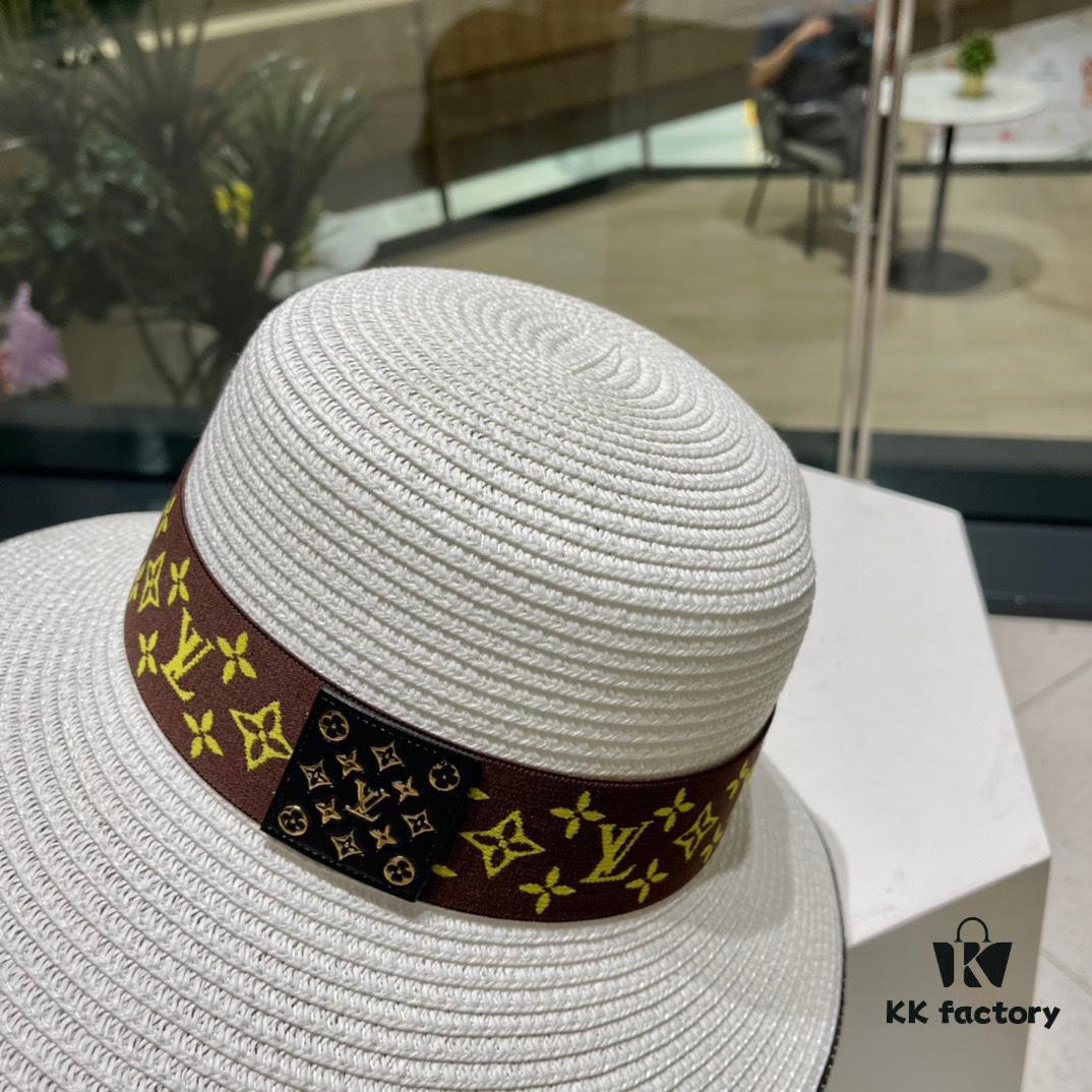 2023 New LV Woven Classic Popular Bucket Hat, Straw Hat, Dress Hat – Simple and Elegant, Versatile Accessory