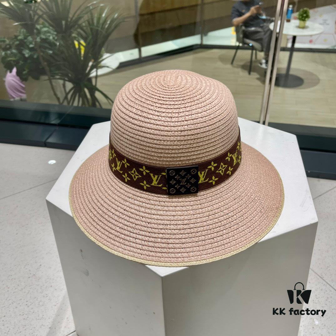2023 New LV Woven Classic Best-Selling Bucket Hat, Straw Hat, Dress Hat – Simple and Elegant, Versatile Accessory