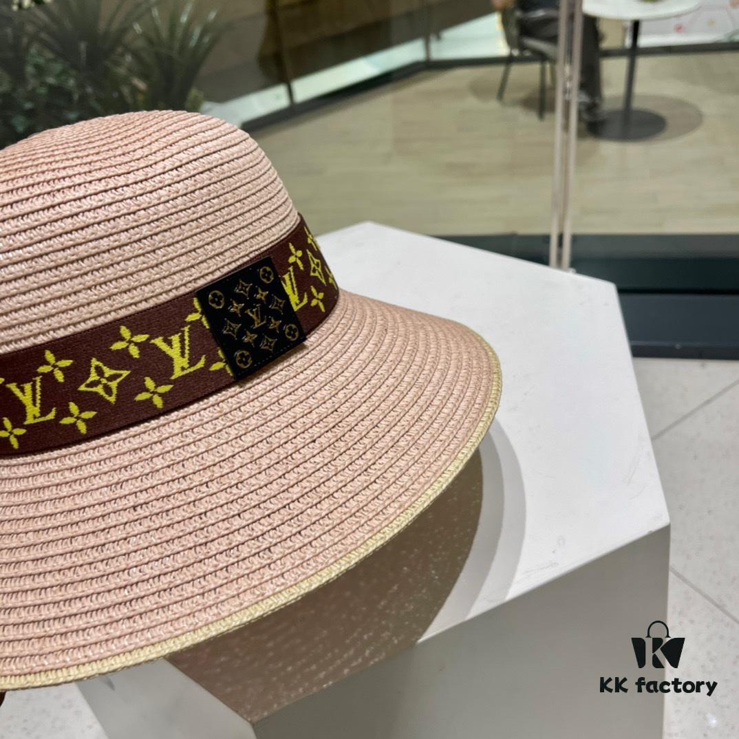 2023 New LV Woven Classic Best-Selling Bucket Hat, Straw Hat, Dress Hat – Simple and Elegant, Versatile Accessory