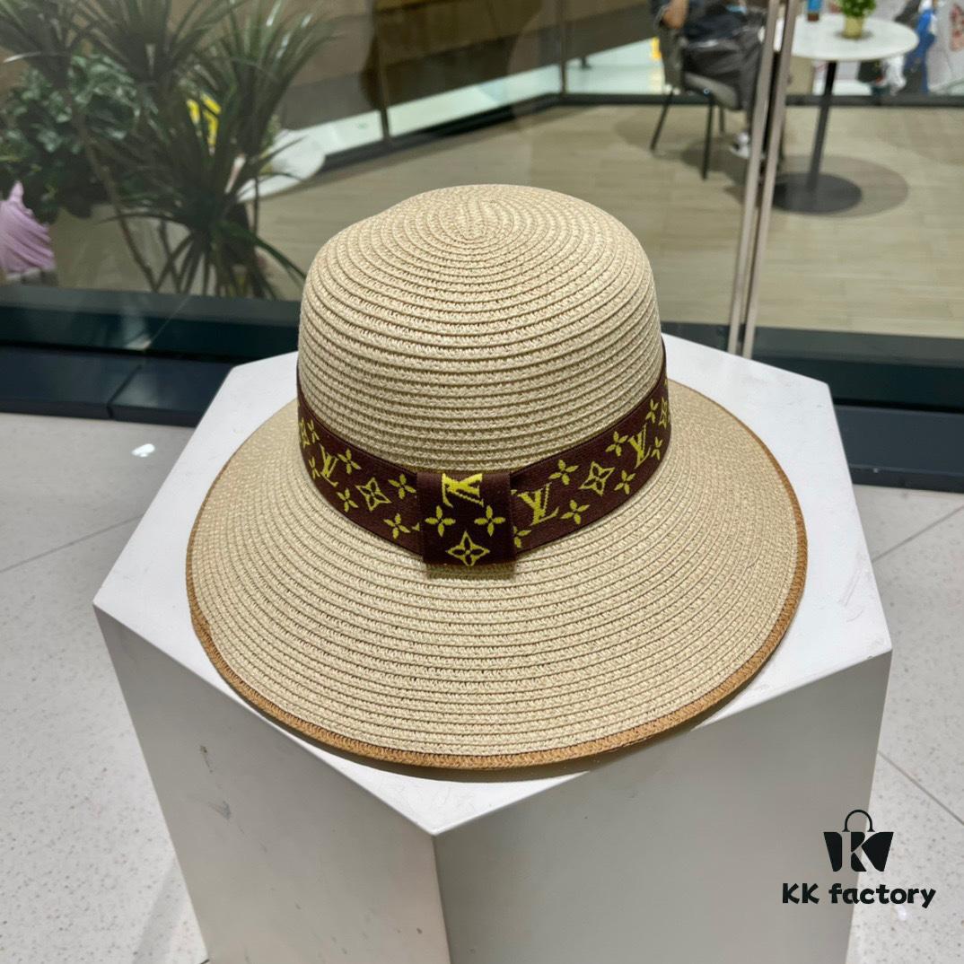 2023 New LV Woven Classic Best-Selling Bucket Hat, Straw Hat, Dress Hat – Simple and Elegant, Versatile Accessory