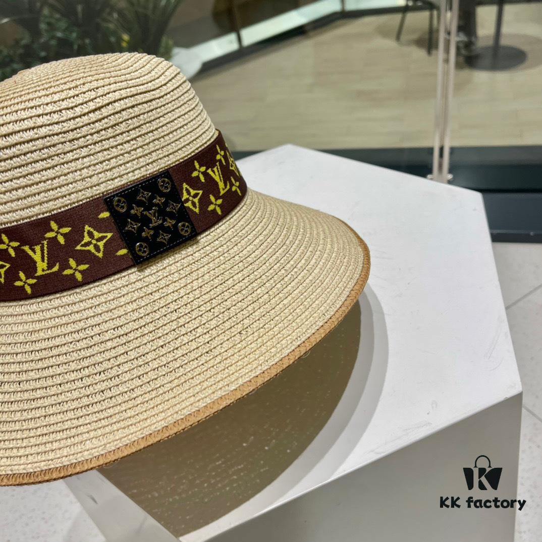 2023 New LV Woven Classic Best-Selling Bucket Hat, Straw Hat, Dress Hat – Simple and Elegant, Versatile Accessory