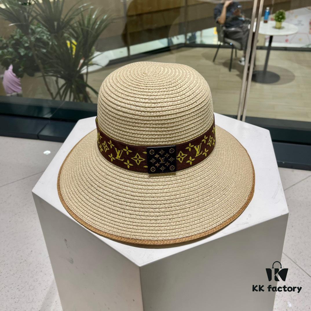 2023 New LV Woven Classic Best-Selling Bucket Hat, Straw Hat, Dress Hat – Simple and Elegant, Versatile Accessory