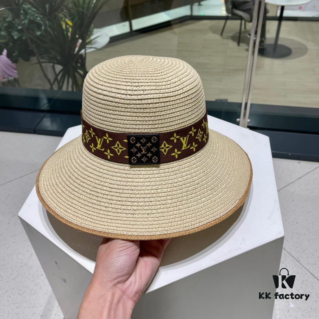 2023 New LV Woven Classic Best-Selling Bucket Hat, Straw Hat, Dress Hat – Simple and Elegant, Versatile Accessory