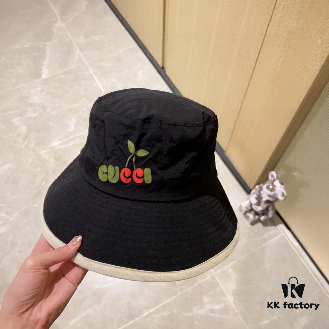 GUCCI x Dust Bag Included 2024 New Arrival Color-Block Candy-Tone Unisex Fisherman Hat