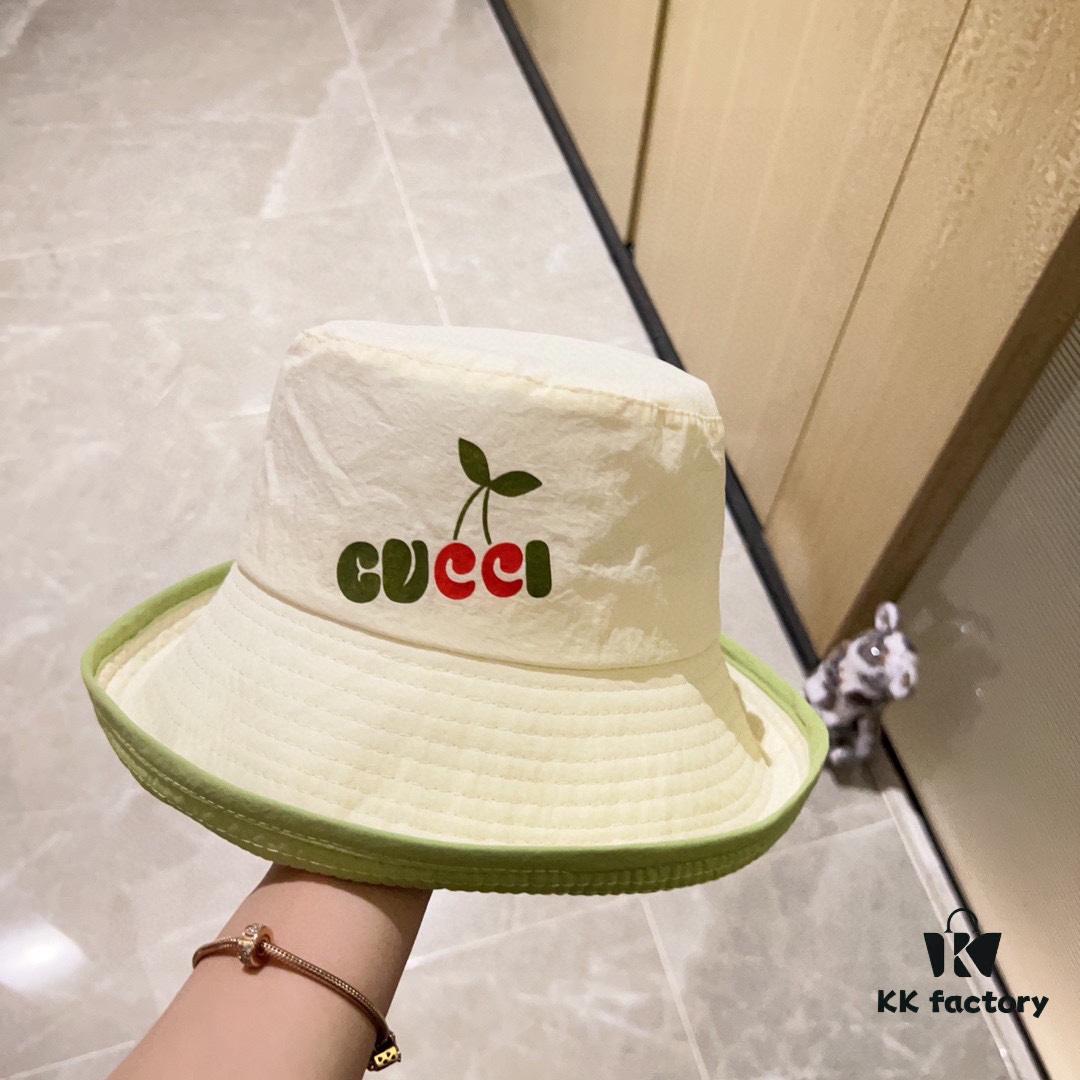 GUCCI Unisex 2024 New Arrival Color-Block Candy-Tone Adjustable Fisherman Hat with Dust Bag