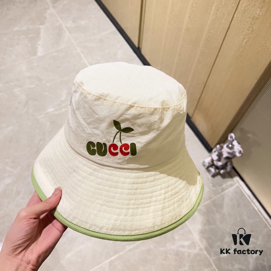 GUCCI Unisex 2024 New Arrival Color-Block Candy-Tone Adjustable Fisherman Hat with Dust Bag