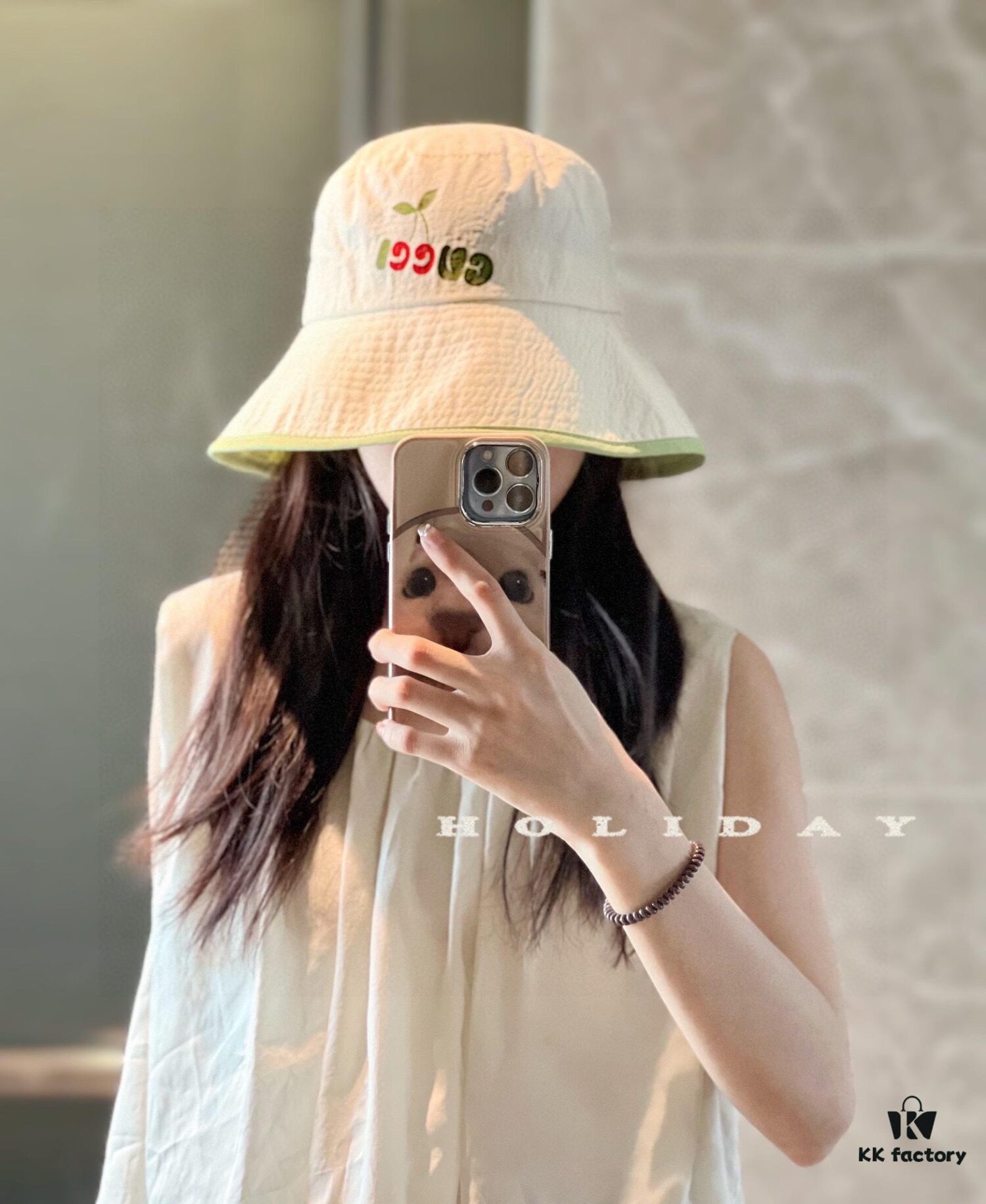 GUCCI Unisex 2024 New Arrival Color-Block Candy-Tone Adjustable Fisherman Hat with Dust Bag
