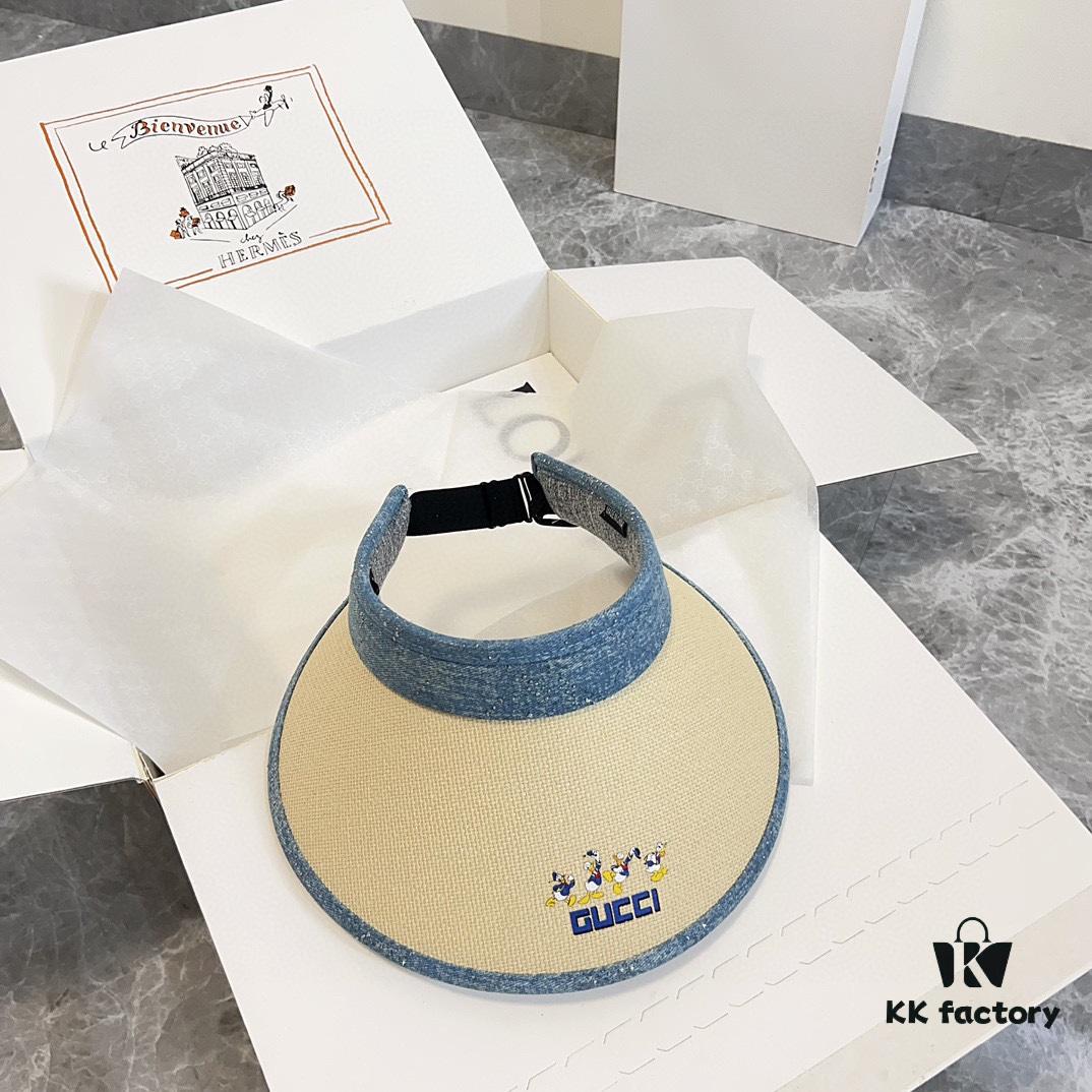 GUCCI x Summer 2024 New Arrivals - Patchwork Rhinestone Sun Hat with Open Crown, Dust Bag Included