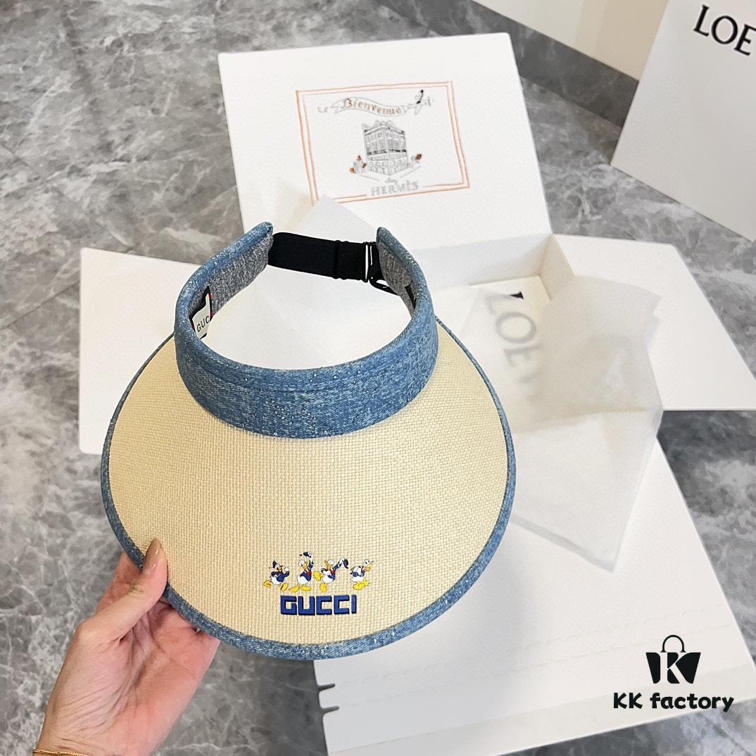 GUCCI x Summer 2024 New Arrivals - Patchwork Rhinestone Sun Hat with Open Crown, Dust Bag Included