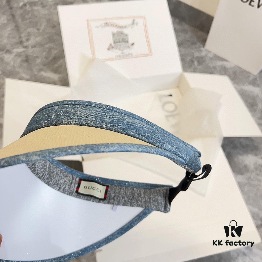 GUCCI x Summer 2024 New Arrivals - Patchwork Rhinestone Sun Hat with Open Crown, Dust Bag Included