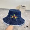 Gucci 2024 Spring New Arrival Denim Fisherman Hat, Unisex Fashion Style with Chinese Dragon Year Design Element