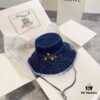 Gucci 2024 Spring New Arrival Denim Fisherman Hat, Unisex Fashion Style with Chinese Dragon Year Design Element