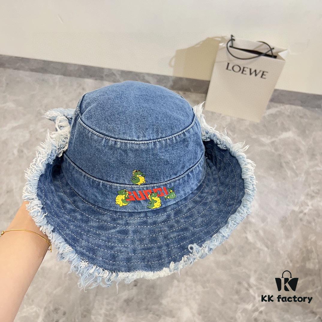 Gucci 2024 Spring New Arrival Denim Fisherman Hat, Unisex Fashion Style