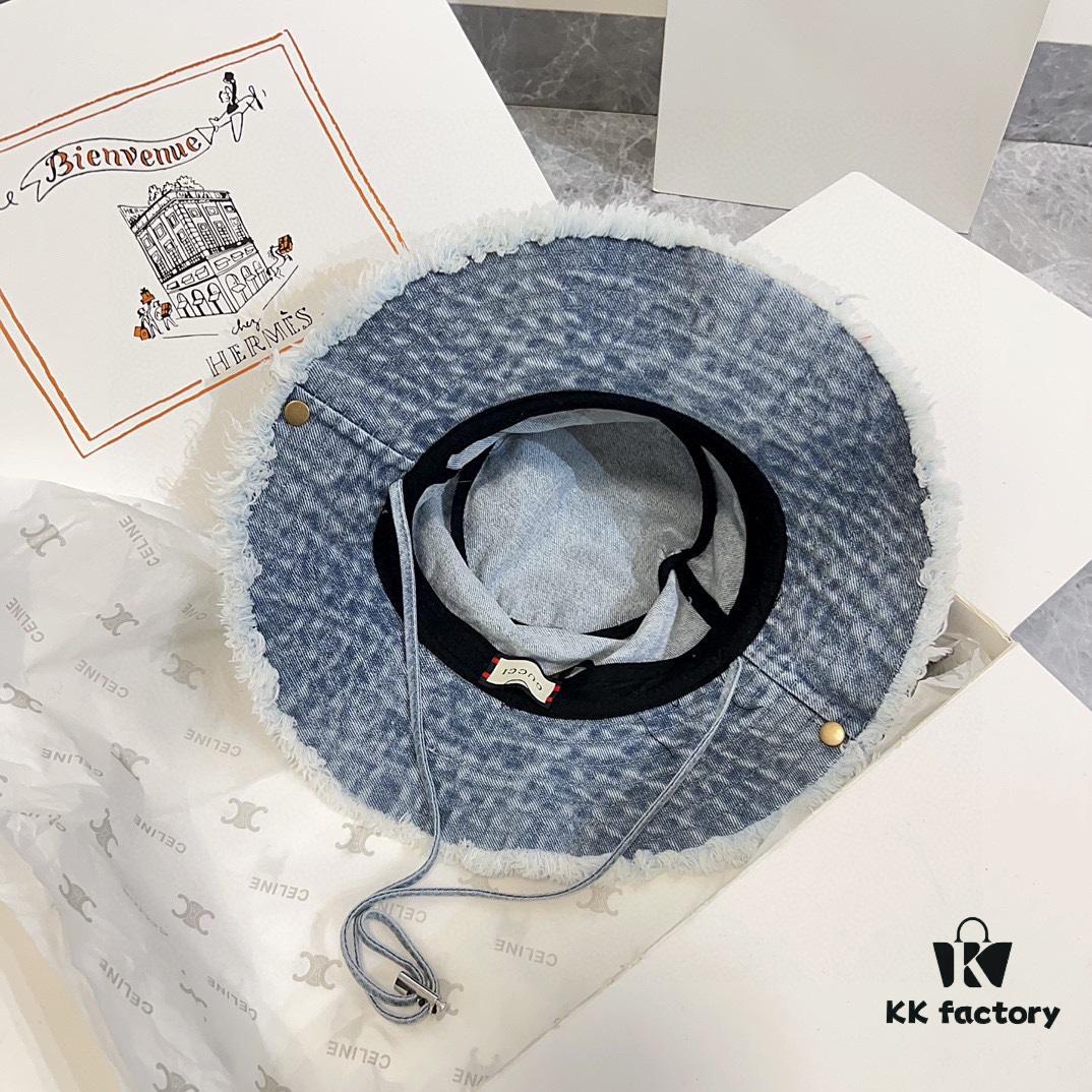 Gucci 2024 Spring New Arrival Denim Fisherman Hat, Unisex Fashion Style